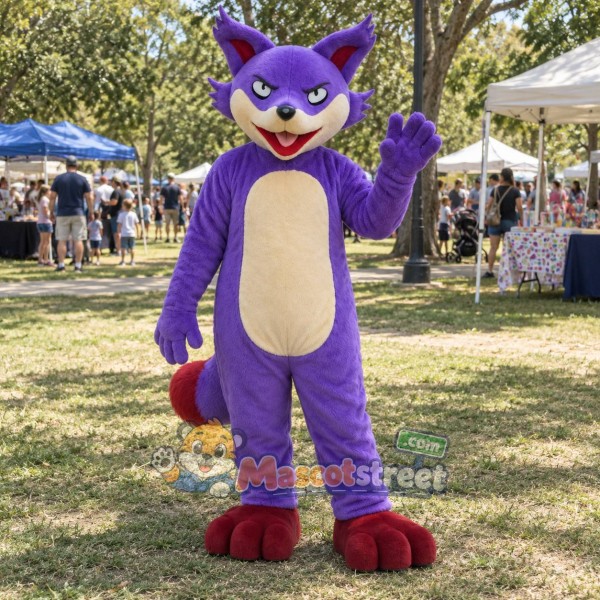 Purple Fox Mascot Costume