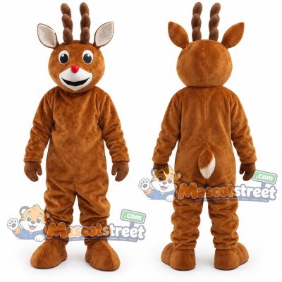 Brown Reindeer Mascot Costume Brown Reindeer Mascot Costume