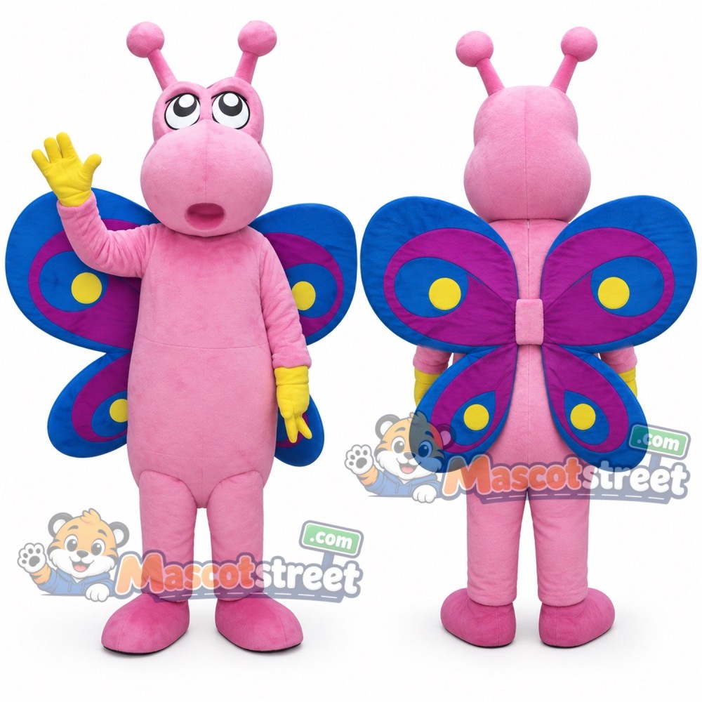 Pink Butterfly Mascot Costume
