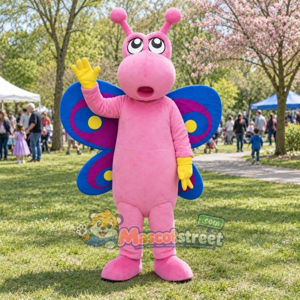 Pink Butterfly Mascot Costume