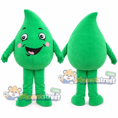 Green Water Drop Mascot Costume