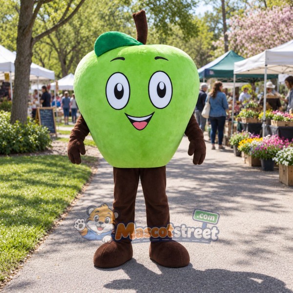 Green Apple Mascot Costume Green Apple Mascot Costume