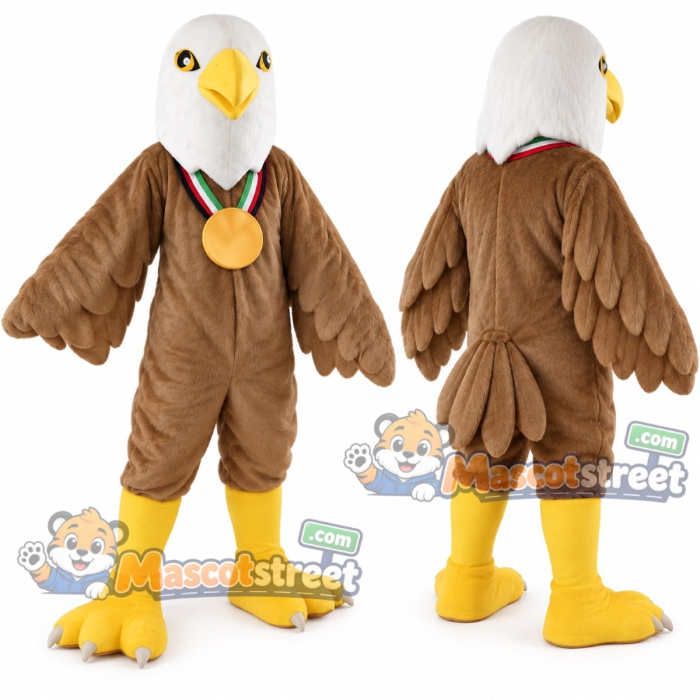 Bald Eagle Mascot Costume with Gold Medal Bald Eagle Mascot Costume with Gold Medal