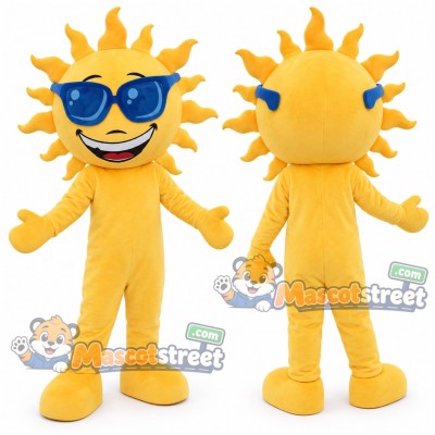 Sun Mascot Costume with Blue Sunglasses
