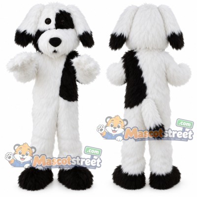 Black and White Dog Mascot Costume Black and White Dog Mascot Costume