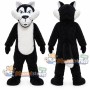 Black and White Wolf Mascot Costume