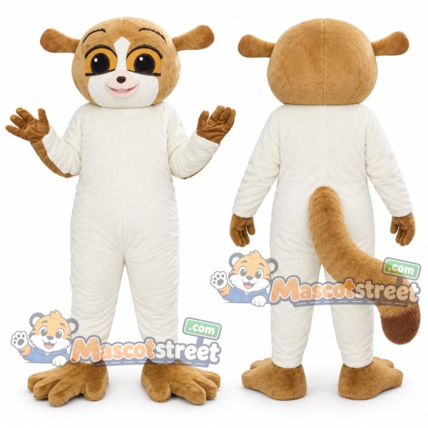 Brown and White Lemur Mascot Costume