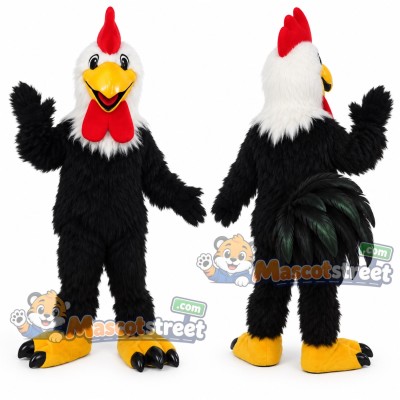 Black and White Rooster Mascot Costume