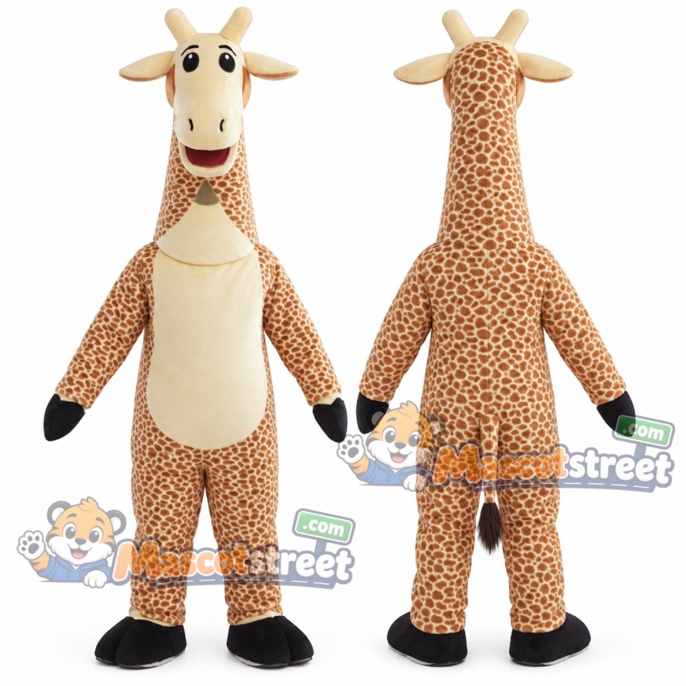 Tan Giraffe Mascot Costume Tan Giraffe Mascot Costume