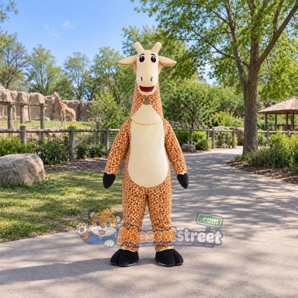 Tan Giraffe Mascot Costume