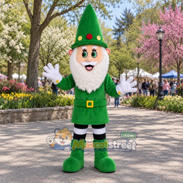 Christmas Elf Mascot Costume with Green Suit and Green Hat Christmas Elf Mascot Costume with Green Suit and Green Hat
