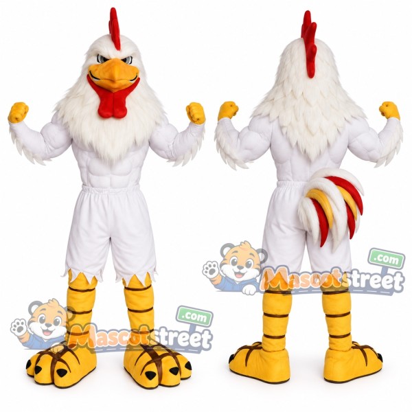 White Rooster Mascot Costume