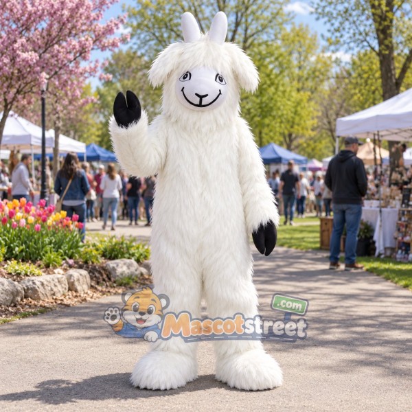 White Goat Mascot Costume