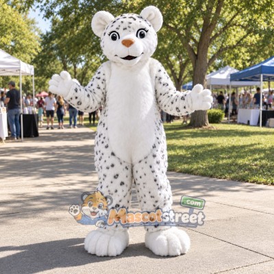 Snow Leopard Mascot Costume Snow Leopard Mascot Costume