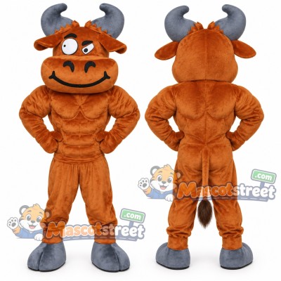Brown Bull Mascot Costume Brown Bull Mascot Costume