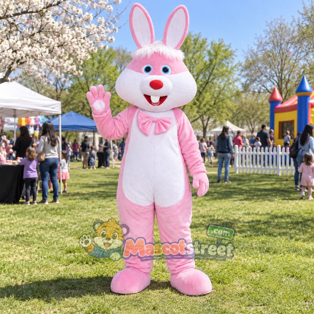 Pink Rabbit Mascot Costume