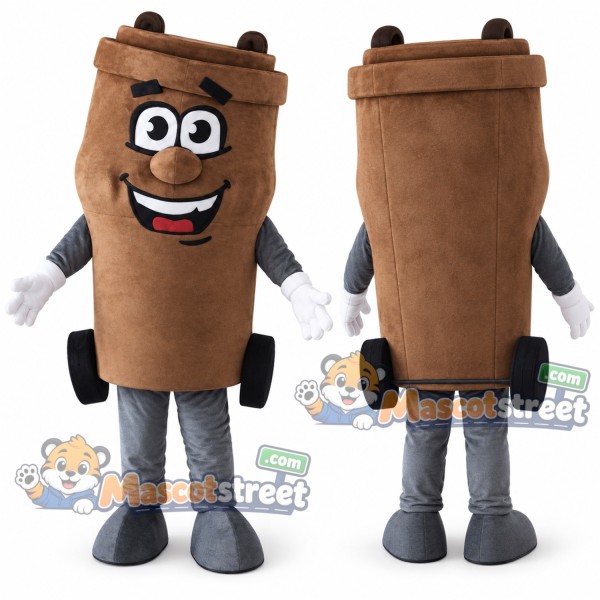 Brown Trash Can Mascot Costume
