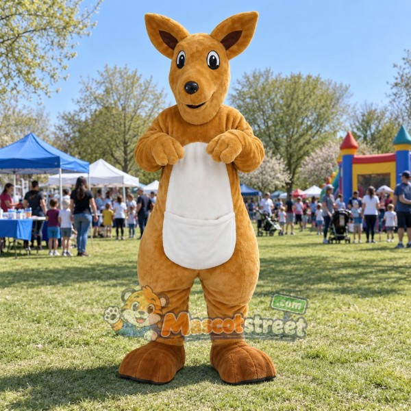 Tan Kangaroo Mascot Costume
