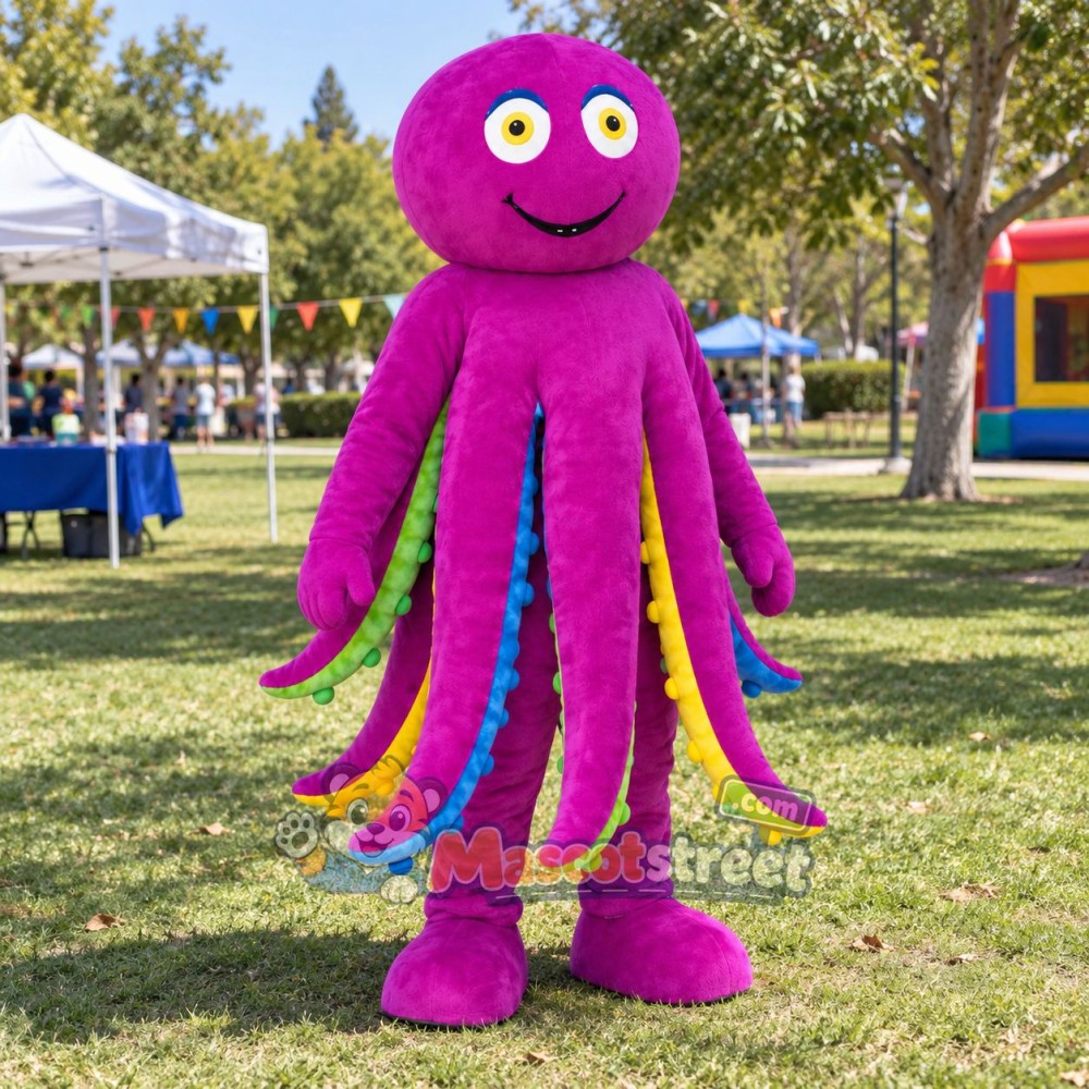 Purple Octopus Mascot Costume Purple Octopus Mascot Costume