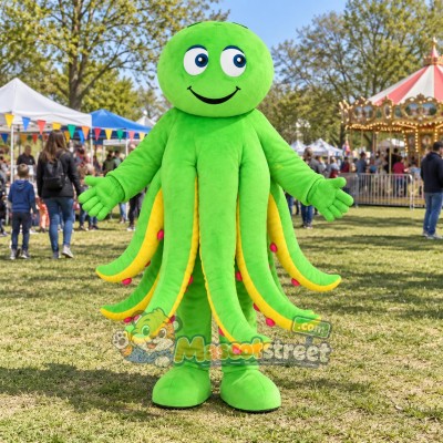 Green Octopus Mascot Costume Green Octopus Mascot Costume