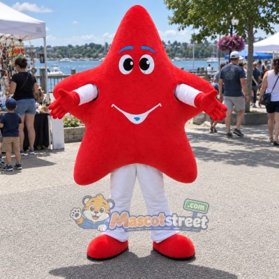 Red Starfish Mascot Costume Red Starfish Mascot Costume