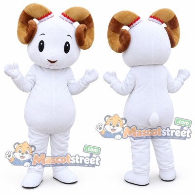 White Ram Mascot Costume White Ram Mascot Costume