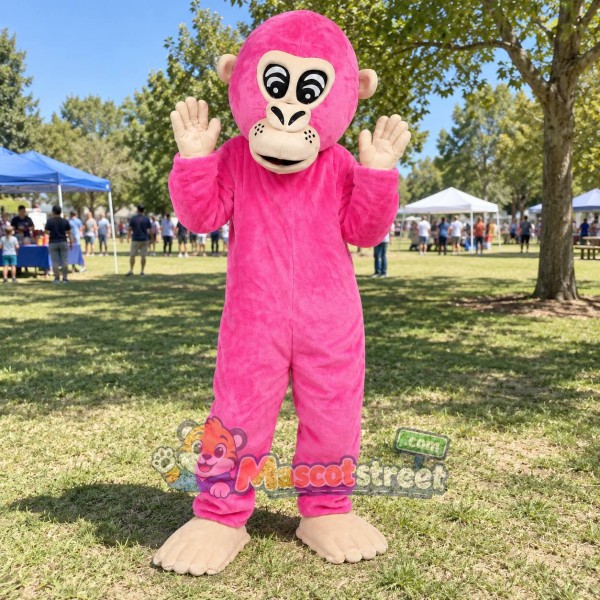 Pink Monkey Mascot Costume
