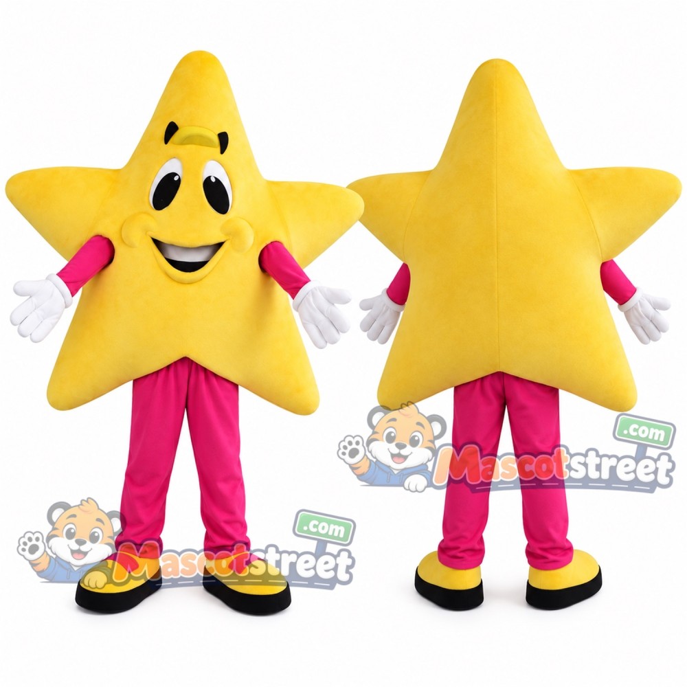 Yellow Star Mascot Costume with Pink Trousers Yellow Star Mascot Costume with Pink Trousers