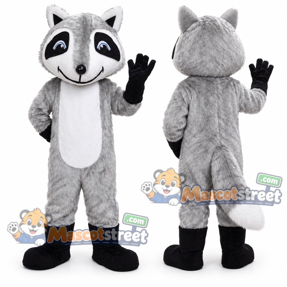 Gray Raccoon Mascot Costume Gray Raccoon Mascot Costume