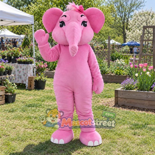 Pink Elephant Mascot Costume