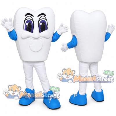 White Tooth Mascot Costume White Tooth Mascot Costume