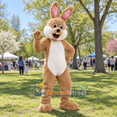 Tan Rabbit Mascot Costume
