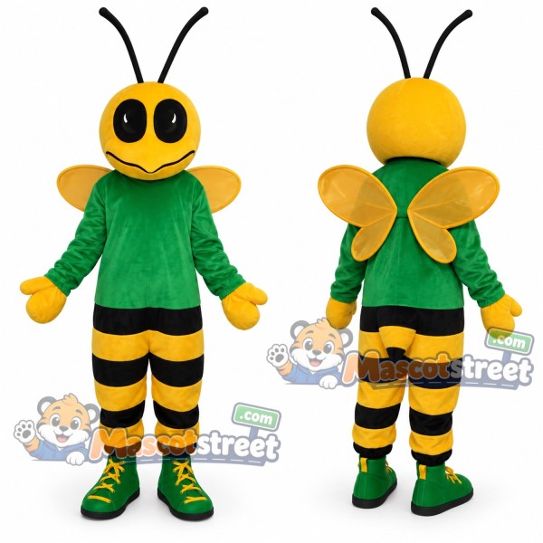Yellow Bee Mascot Costume with Green Sweater