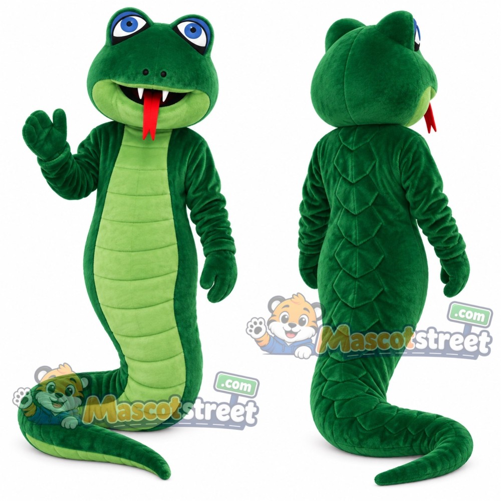 Green Snake Mascot Costume Green Snake Mascot Costume