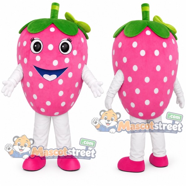Pink Strawberry Mascot Costume