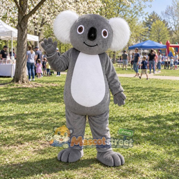 Gray Koala Mascot Costume