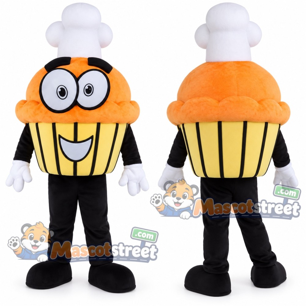 Cupcake Mascot Costume with Chef Hat Cupcake Mascot Costume with Chef Hat