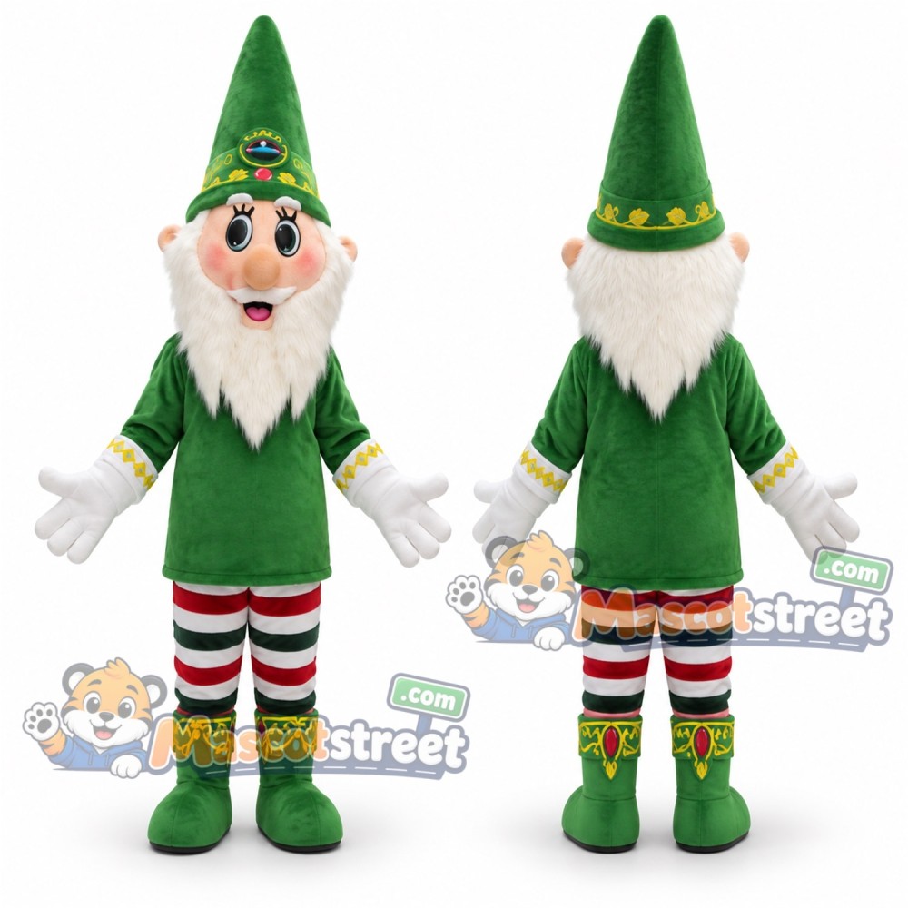 Christmas Elf Mascot Costume with Green Suit and Green Hat Christmas Elf Mascot Costume with Green Suit and Green Hat