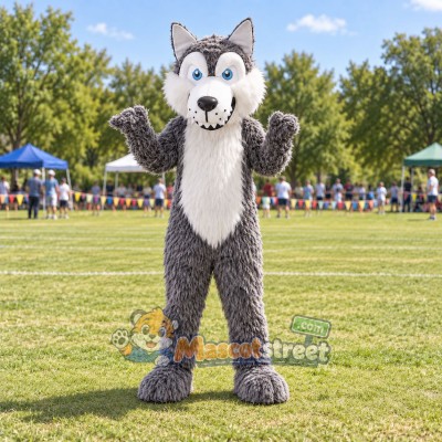 Gray Wolf Mascot Costume Gray Wolf Mascot Costume