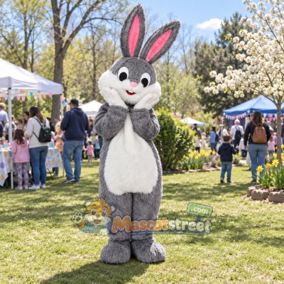 Gray Rabbit Mascot Costume Gray Rabbit Mascot Costume