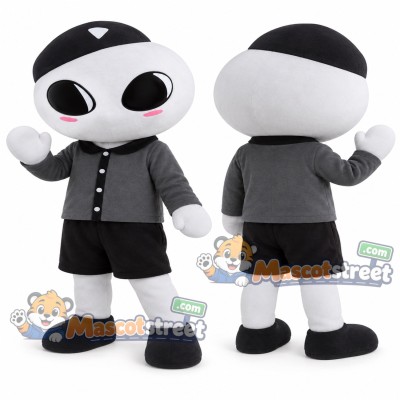 Gray Alien Mascot Costume with Black Jacket, Black Shorts and Black Cap Gray Alien Mascot Costume with Black Jacket, Black Shorts and Black Cap