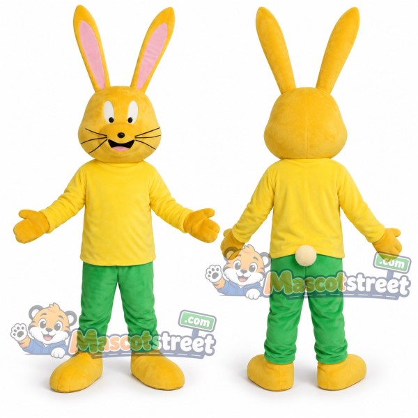 Yellow Rabbit Mascot Costume with Green Trousers