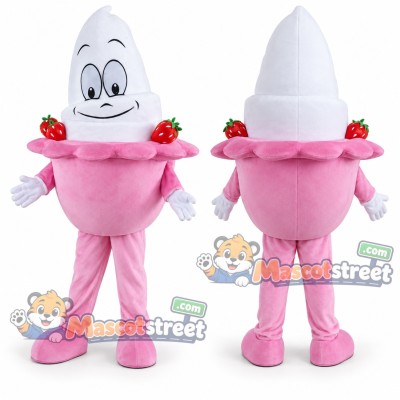 Pink Ice Cream Cone Mascot Costume