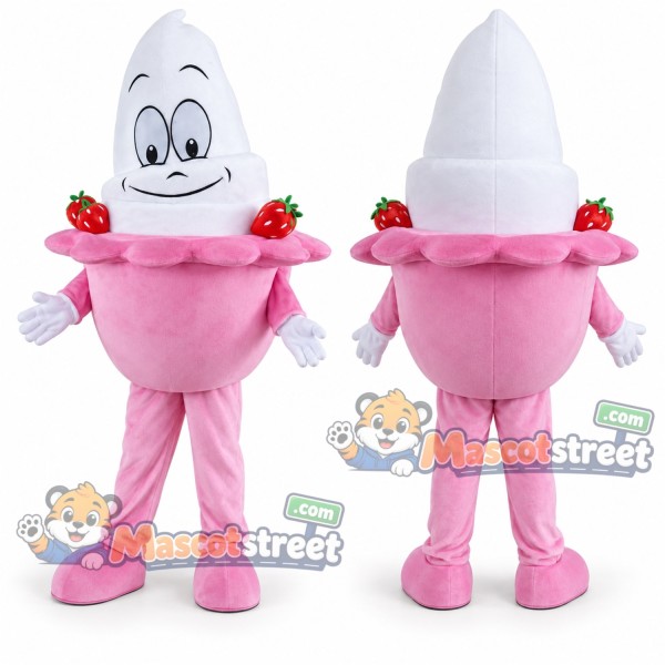 Pink Ice Cream Cone Mascot Costume