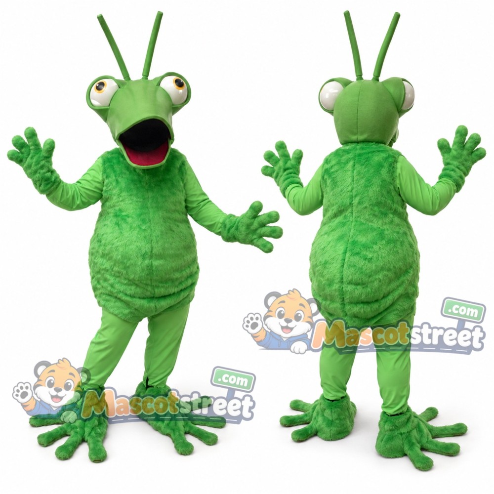 Green Grasshopper Mascot Costume Green Grasshopper Mascot Costume
