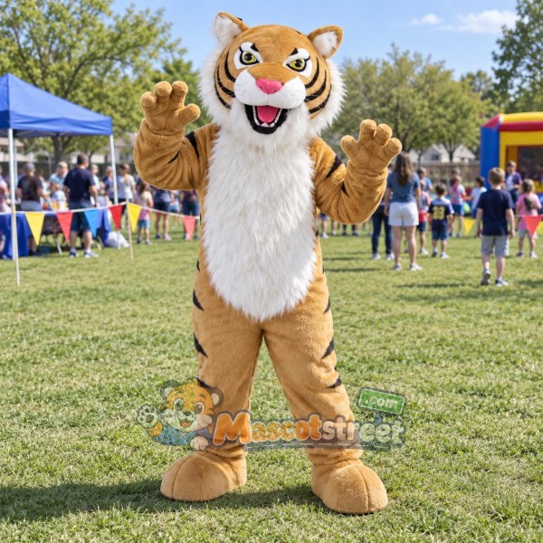 Tan Tiger Mascot Costume