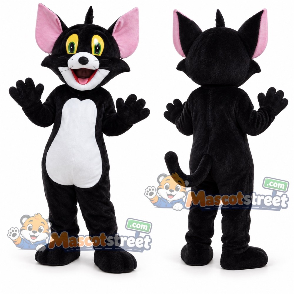 Black and White Cat Mascot Costume Black and White Cat Mascot Costume