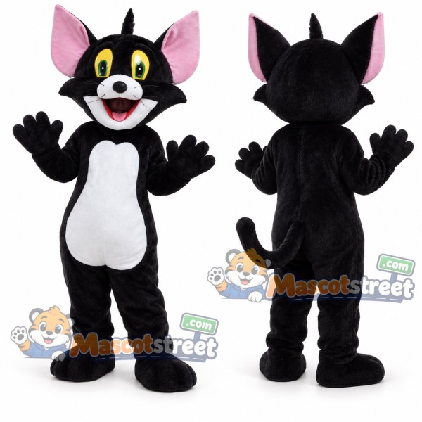 Black and White Cat Mascot Costume