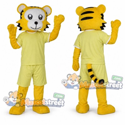 Yellow Tiger Mascot Costume with Yellow Sports Uniform Yellow Tiger Mascot Costume with Yellow Sports Uniform