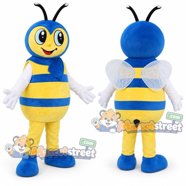 Blue and Yellow Bee Mascot Costume